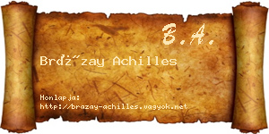 Brázay Achilles névjegykártya